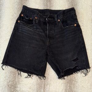 Levi’s Women’s Black Distressed Denim Shorts
